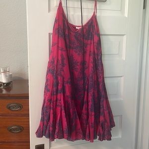 Rhode Flounce Dress in Pink French Toile